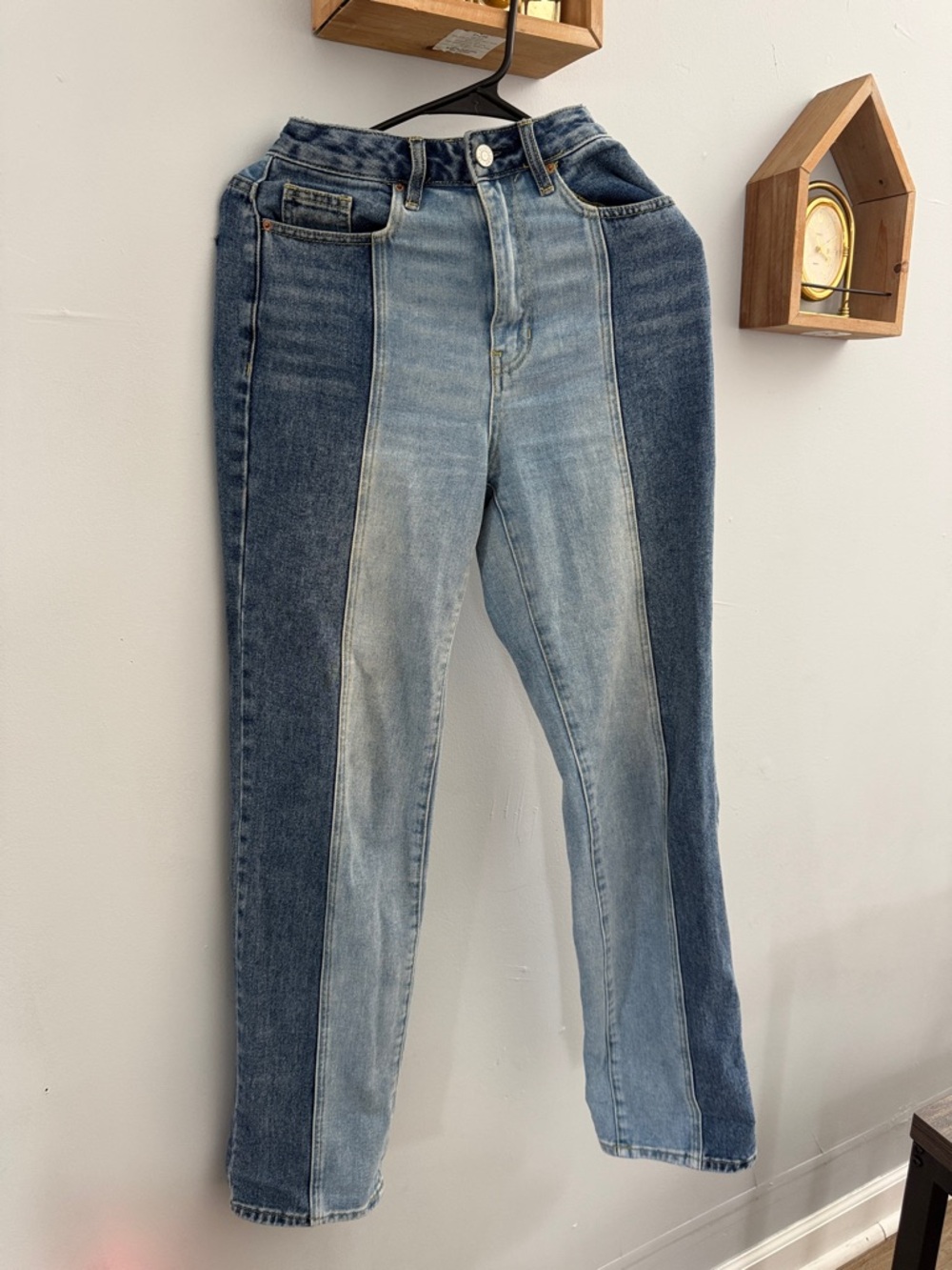 PacSun Two-Tone Blue Straight Leg Jeans